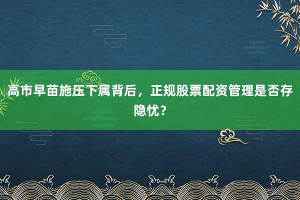 高市早苗施压下属背后，正规股票配资管理是否存隐忧？