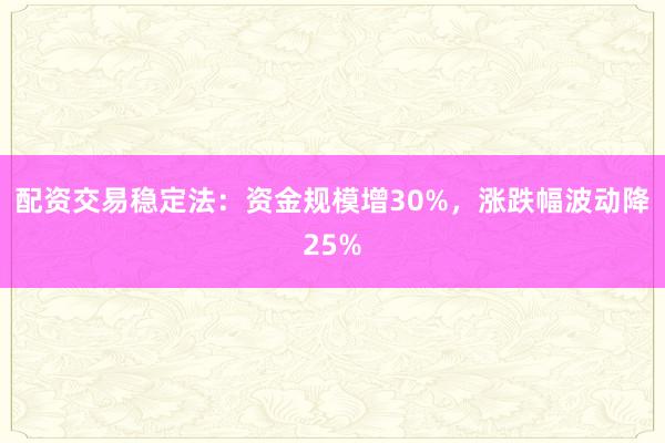 配资交易稳定法：资金规模增30%，涨跌幅波动降25%